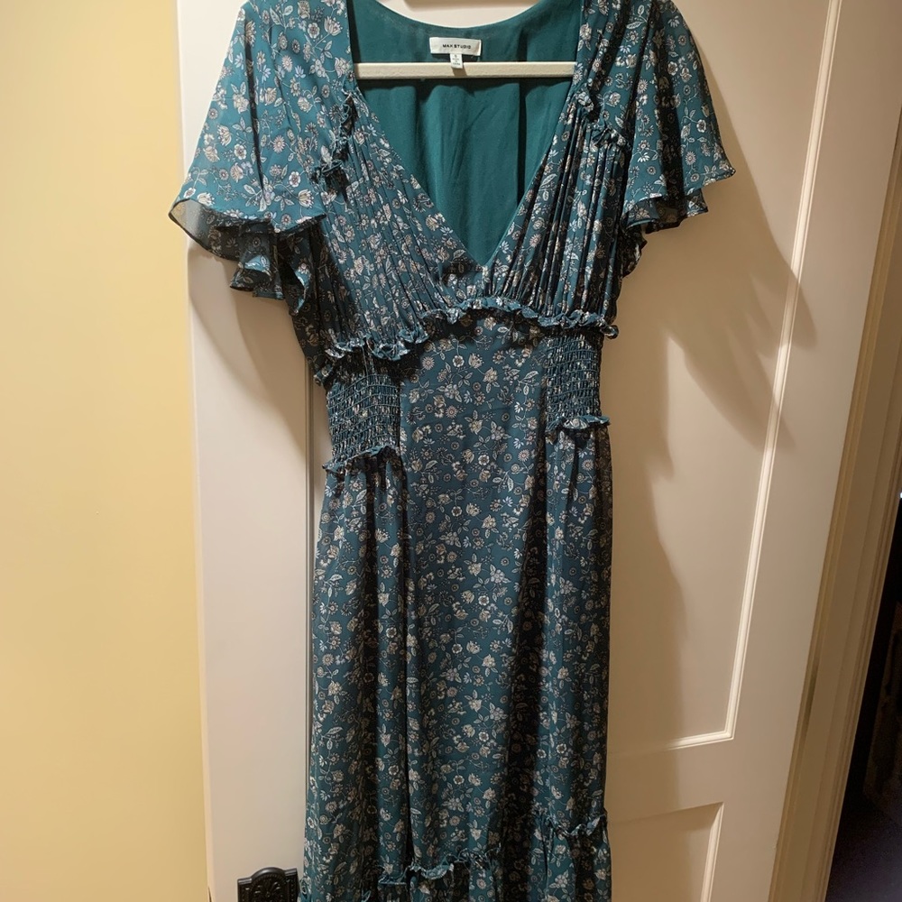 Green floral dress